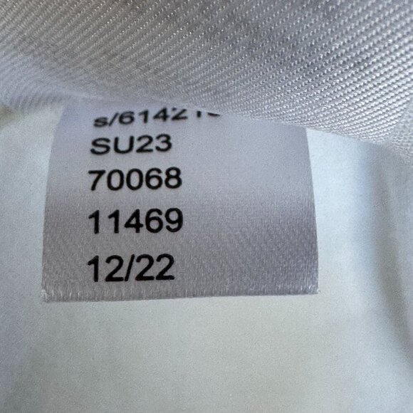 Ann Taylor ivory Linen Blend Short Puff Sleeve Button Front Midi Dress Size 16 - Picture 17 of 17